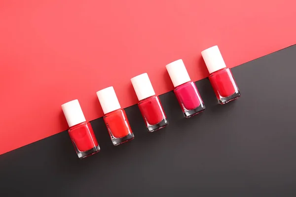 Bottles Nail Polishes Color Background — Stock Photo, Image