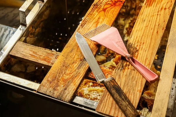 Uncapping Table Tools Apiary — Stock Photo, Image