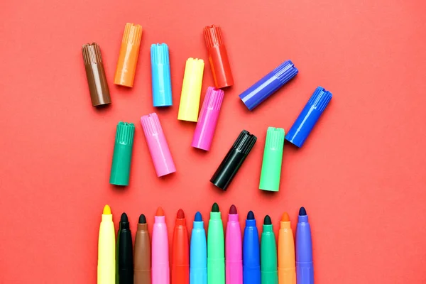 Colorful Markers Color Background — Stock Photo, Image