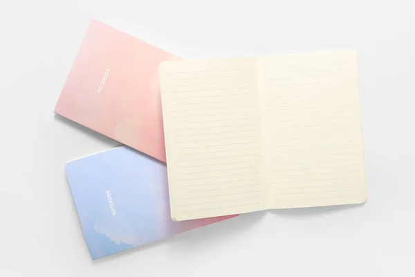 Stylish Notebooks White Background — Stock Photo, Image