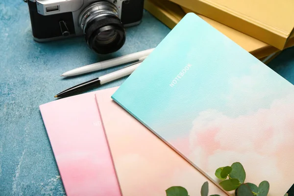 Different Notebooks Color Background Closeup — Stock Photo, Image