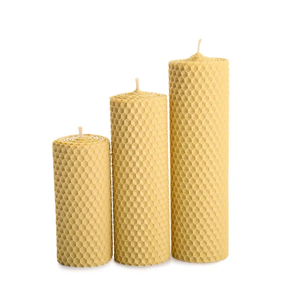 Wax Candles White Background — Stock Photo, Image