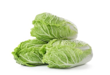 Beyaz arka plan üzerinde taze Çince lahana