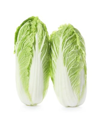 Beyaz arka plan üzerinde taze Çince lahana