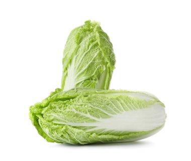 Beyaz arka plan üzerinde taze Çince lahana