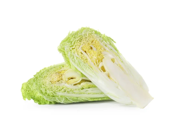 Fresh Cut Chinese Cabbage White Background — Stock Photo, Image