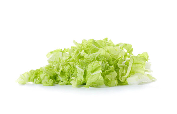 Fresh cut chinese cabbage on white background