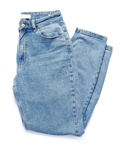 Snygga Jeans Vit Bakgrund — Stockfoto