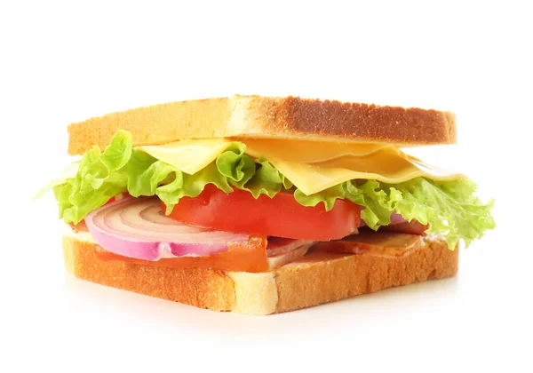 Tasty Sandwich White Background — Stock Photo, Image