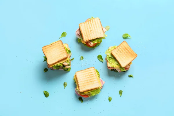 Lekkere Sandwiches Kleur Achtergrond — Stockfoto