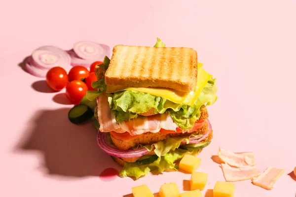 맛있는 샌드위치와 클로즈업 — 스톡 사진