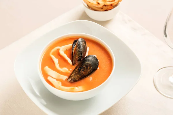 Bowl Tasty Cacciucco Soup Table — Stock Photo, Image