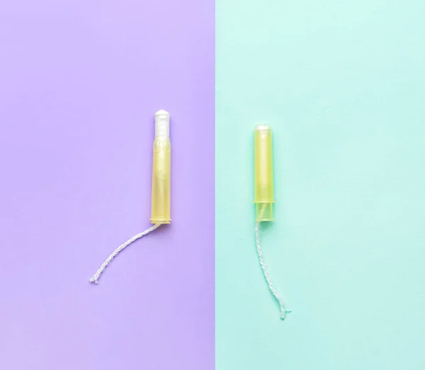 Tampon Pada Latar Belakang Warna Tampilan Atas — Stok Foto