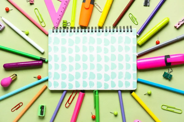 Stationery Supplies Color Background — Stock Photo, Image