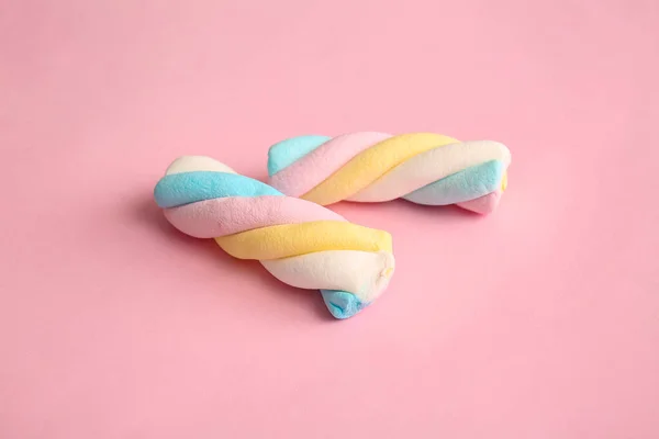 Smaklig Marshmallows Färg Bakgrund — Stockfoto