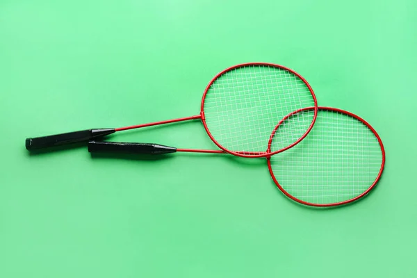 Badminton Rackets Kleur Achtergrond — Stockfoto