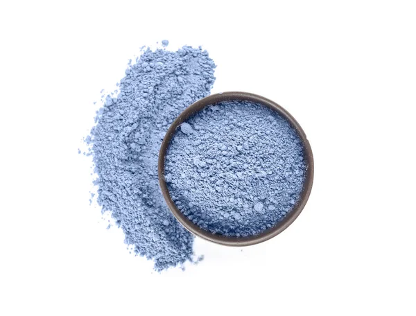 Bowl Powdered Blue Matcha Tea White Background — Stock Photo, Image