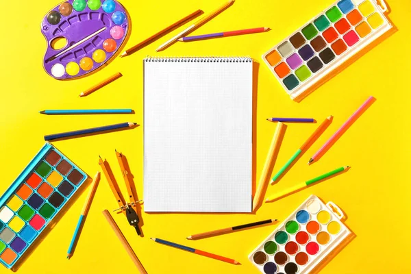 Stationery Supplies Color Background — Stock Photo, Image