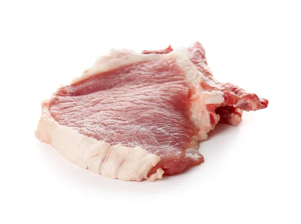 Syrové Vepřové Steaky Bílém Pozadí — Stock fotografie