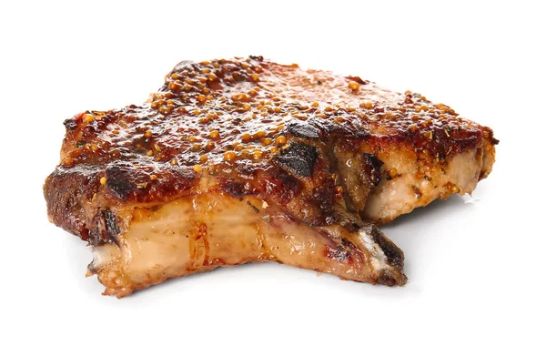 Tasty Pork Steak White Background — Stock Photo, Image