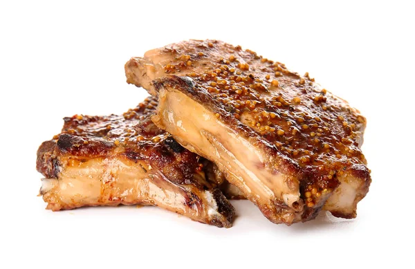 Tasty Pork Steaks White Background — Stock Photo, Image