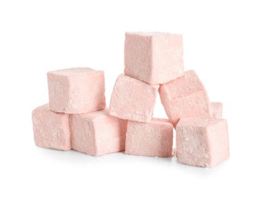 Beyaz arka planda tatlı şekerlemeler