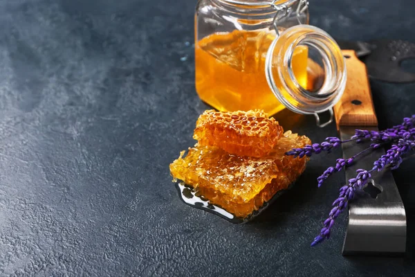Beekeeping Supplies Honey Dark Background — Stock Photo, Image