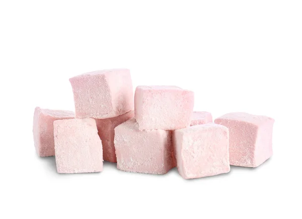 Tasty Sweet Marshmallows White Background — Stock Photo, Image