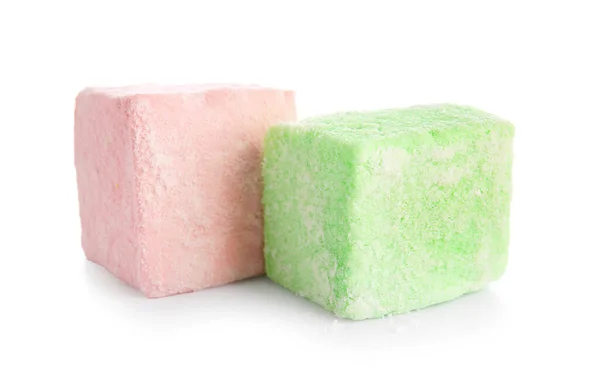 Tasty Sweet Marshmallows White Background — Stock Photo, Image