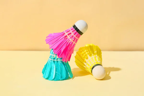 Badminton Shuttlecocks Color Background — Stock Photo, Image
