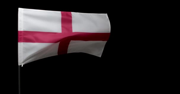 Acenando Bandeira Inglaterra Fundo Preto — Vídeo de Stock