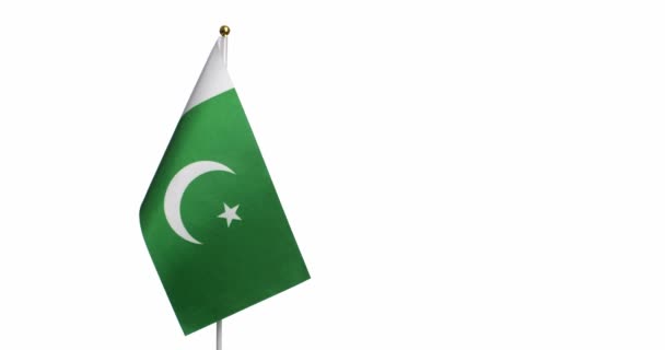Прапор Пакистану Білому Тлі — стокове відео