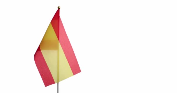 Σημαία Ισπανίας Λευκό Φόντο — Αρχείο Βίντεο