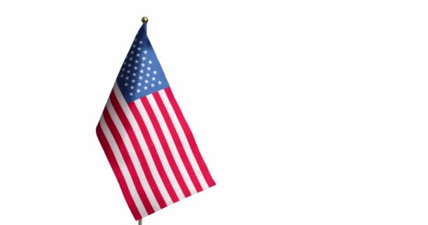 Flaga Usa Białym Tle — Wideo stockowe