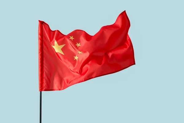 Bandera China Sobre Fondo Color — Foto de Stock