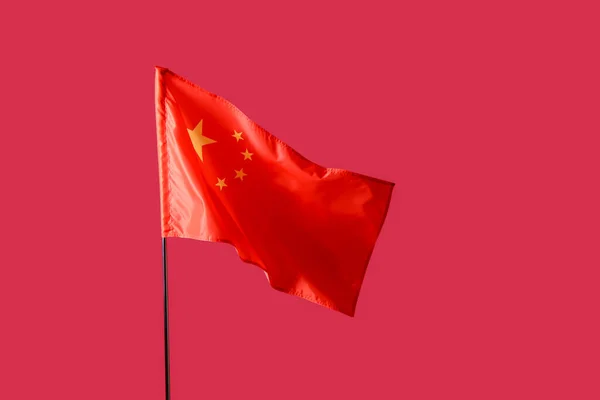 Флаг Китая Цветном Фоне — стоковое фото