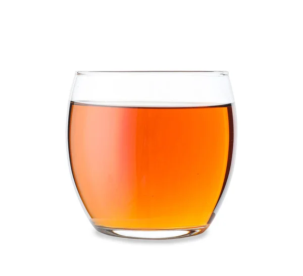 Glass Tasty Apple Juice White Background — Stock Photo, Image