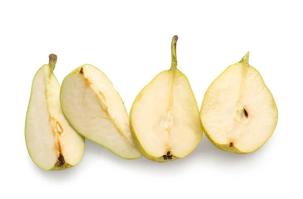 Tasty Cut Pear White Background — Stock Photo, Image