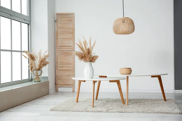 Interior Elegante Sala Estar Con Jarrones — Foto de Stock