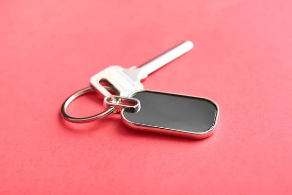 Key Stylish Keychain Color Background Closeup — Stock Photo, Image