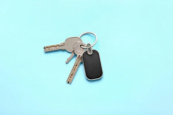 Keys Stylish Keychain Color Background — Stock Photo, Image