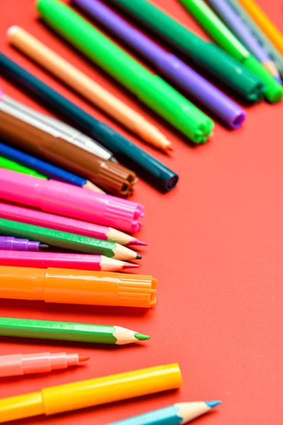 Colorful Markers Pencils Color Background — Stock Photo, Image
