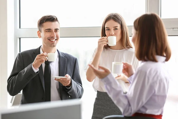 Business Colleagues Drinking Coffee Office — Stock Photo, Image