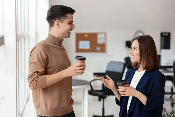 Business Colleagues Drinking Coffee Office — Stock Photo, Image