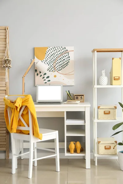 Interior Stylish Room Modern Workplace — Stock Photo, Image