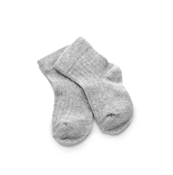 Beyaz Arka Planda Bebek Çorapları — Stok fotoğraf