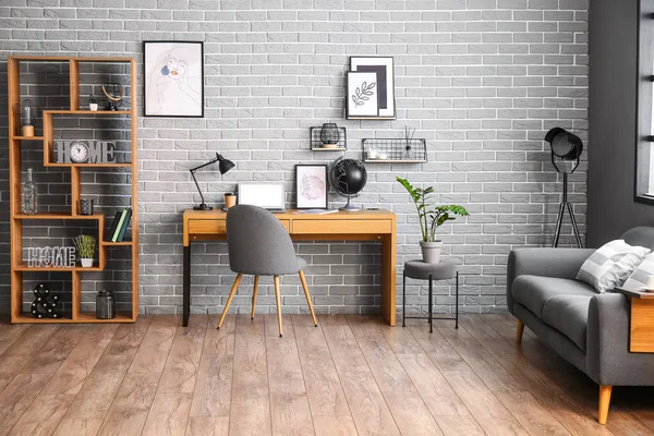 Interior Stylish Room Modern Workplace — Stock Photo, Image