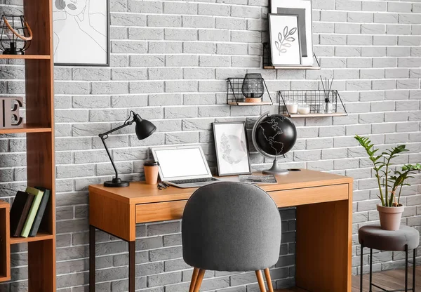 Interior Stylish Room Modern Workplace — Stock Photo, Image