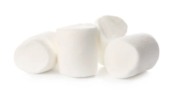 Marshmallows Saborosos Fundo Branco — Fotografia de Stock