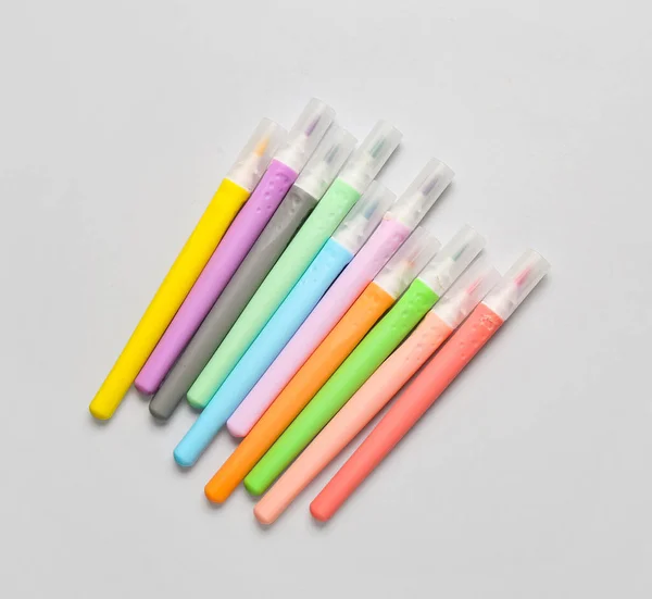 Kleurrijke Stiften Lichte Achtergrond — Stockfoto